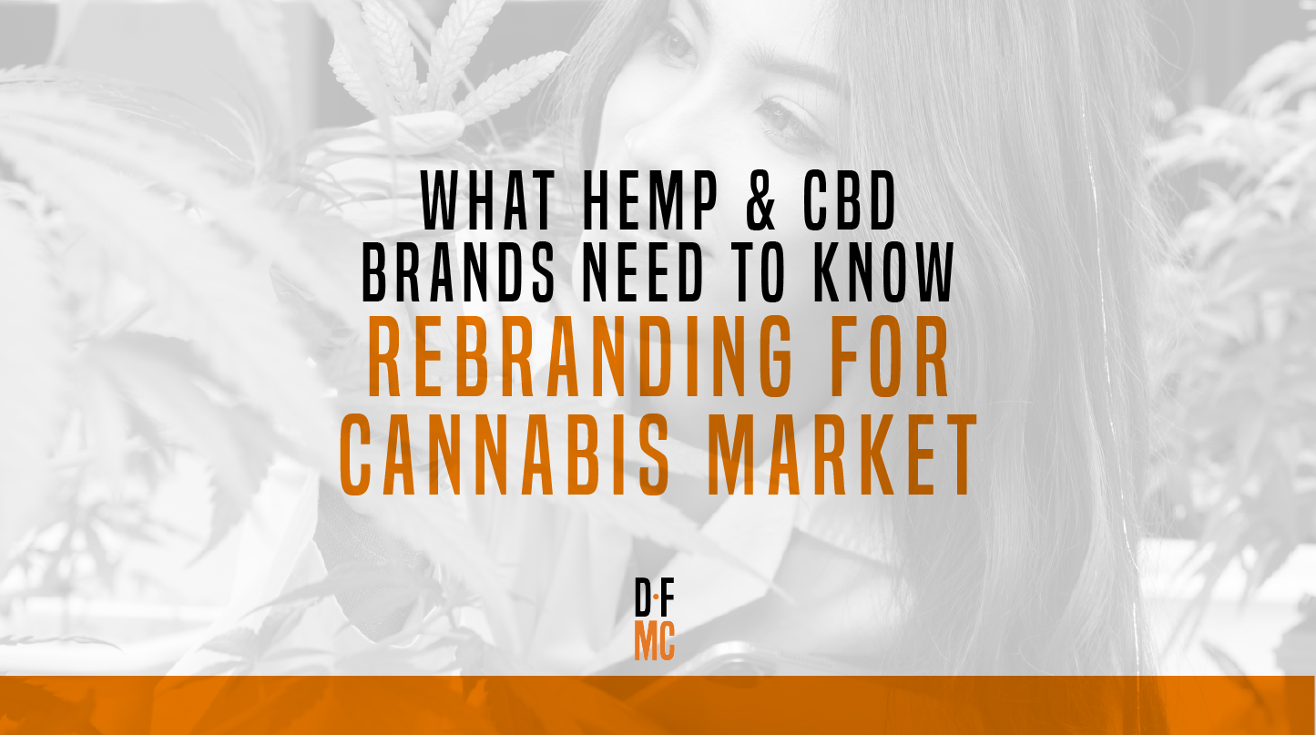 Woman looking at cannabis leaf with blog title